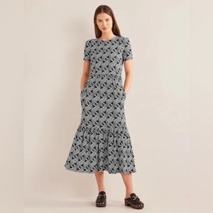 Boden Tiered Easy Jersey Midi Dress